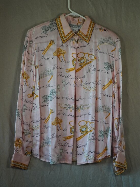 Starington Tops - Vintage Starington Pink Parisian silk blouse